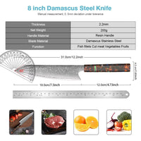 Couteau Kiritsuke damas 20,3 cm – résine