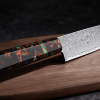 Couteau Kiritsuke Japonais Acier Damas 67 Couches 20 cm – Manche Résine Haute Finition - Damasaki