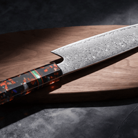 Couteau Kiritsuke Japonais Acier Damas 67 Couches 20 cm – Manche Résine Haute Finition - Damasaki