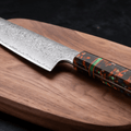 Couteau Kiritsuke Japonais Acier Damas 67 Couches 20 cm – Manche Résine Haute Finition - Damasaki