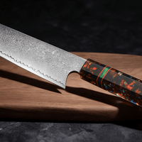 Couteau Kiritsuke Japonais Acier Damas 67 Couches 20 cm – Manche Résine Haute Finition - Damasaki