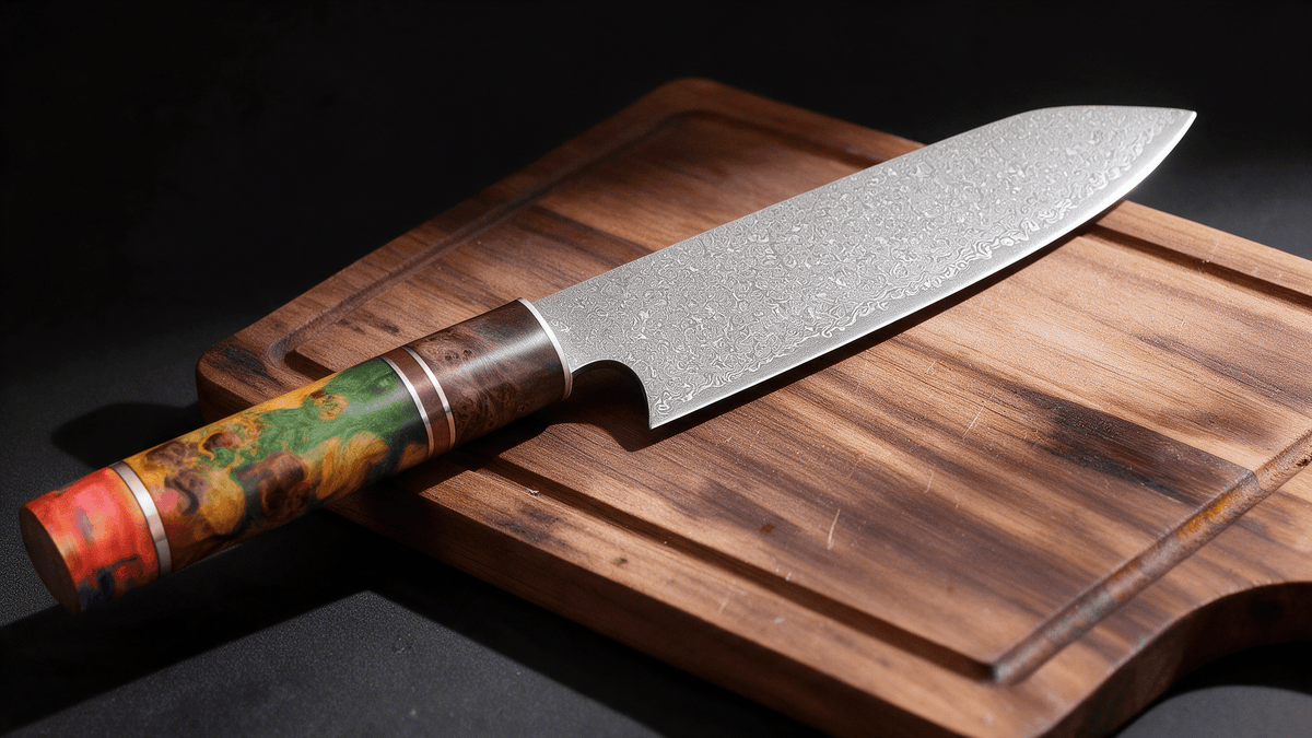 Couteau Kiritsuke Japonais Damas VG10 67 Couches 20 cm – Manche Bois Stabilisé - Damasaki