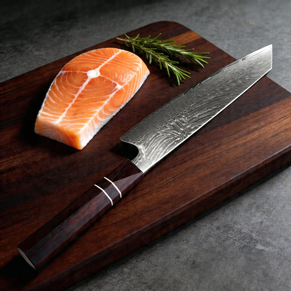 Couteau Kiritsuke damas – ébène hexagonal