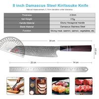 Couteau Kiritsuke damas – ébène hexagonal