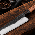 Couteau Nakiri Japonais Acier Composite 3 Couches 18 cm – Manche Ébène & Buis - Damasaki