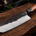 Couteau Nakiri Japonais Acier Composite 3 Couches 18 cm – Manche Ébène & Buis - Damasaki
