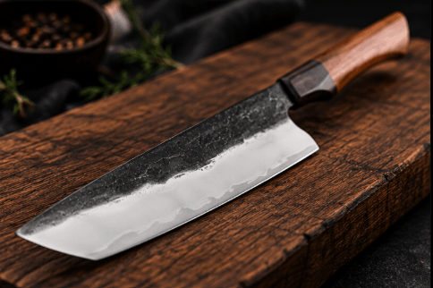 Couteau Nakiri Japonais Acier Composite 3 Couches 18 cm – Manche Ébène & Buis - Damasaki