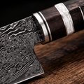 Couteau Nakiri Japonais Acier Damas 67 Couches 18 cm – Manche Bois Stabilisé Ergonomique - Damasaki