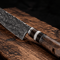 Couteau Nakiri Japonais Acier Damas 67 Couches 18 cm – Manche Bois Stabilisé Ergonomique - Damasaki