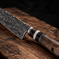 Couteau Nakiri Japonais Acier Damas 67 Couches 18 cm – Manche Bois Stabilisé Ergonomique - Damasaki