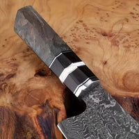 Couteau Nakiri damas 17,8 cm – bois stabilisé