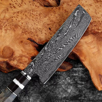 Couteau Nakiri damas 17,8 cm – bois stabilisé