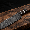 Couteau Nakiri Japonais Acier Damas 67 Couches 18 cm – Manche Bois Stabilisé Ergonomique - Damasaki