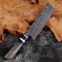 Couteau Nakiri damas 17,8 cm – bois stabilisé
