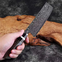 Couteau Nakiri damas 17,8 cm – bois stabilisé
