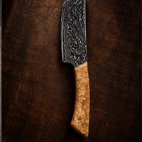 Couteau Nakiri Japonais Acier Damas 67 Couches 18 cm – Manche Bois Tressé - Damasaki