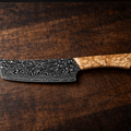 Couteau Nakiri Japonais Acier Damas 67 Couches 18 cm – Manche Bois Tressé - Damasaki