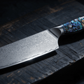 Couteau Nakiri Japonais Acier Damas 67 Couches 18 cm – Manche Nacre d’Ormeau Précieuse - Damasaki