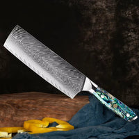Couteau Nakiri damas 17,8 cm – nacre d’ormeau