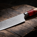 Couteau Nakiri Japonais Acier Damas 67 Couches 18 cm – Manche Résine & Bois Stabilisé - Damasaki