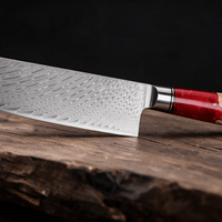 Couteau Nakiri Japonais Acier Damas 67 Couches 18 cm – Manche Résine & Bois Stabilisé - Damasaki