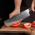 Couteau Nakiri damas – acier inoxydable, résine et bois massif