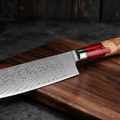 Couteau Nakiri Japonais Acier Damas 67 Couches 18 cm – Manche Résine & Bois Stabilisé - Damasaki