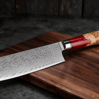 Couteau Nakiri Japonais Acier Damas 67 Couches 18 cm – Manche Résine & Bois Stabilisé - Damasaki