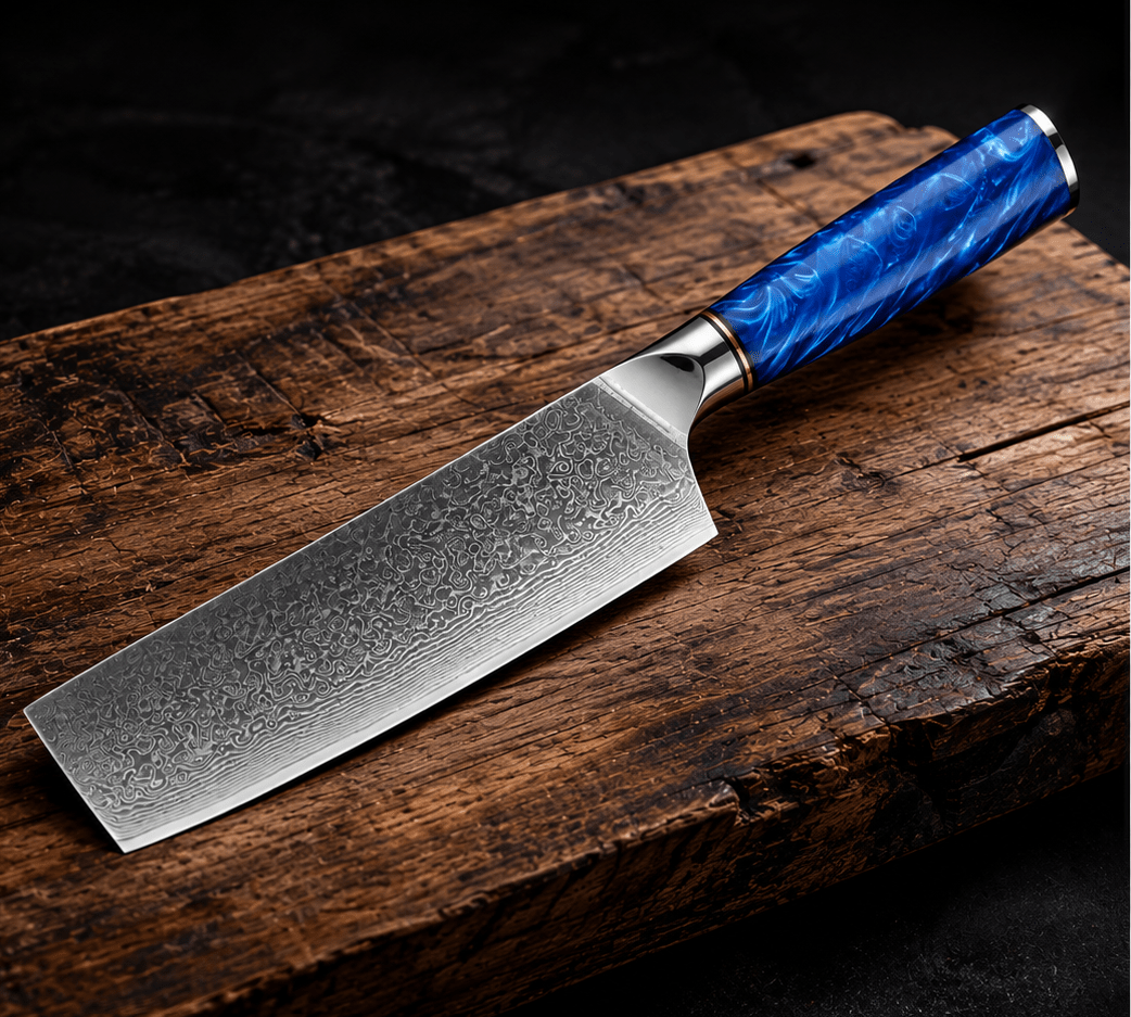 Couteau Nakiri Japonais Damas VG10 67 Couches 18 cm – Manche Bois Noble - Damasaki