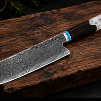 Couteau Nakiri Japonais Damas VG10 67 Couches 18 cm – Manche Octogonal Résine & Bois Stabilisé - Damasaki