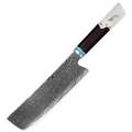 Couteau Nakiri damas 17,8 cm – résine et bois stabilisé octogonal