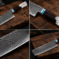 Couteau Nakiri Japonais Damas VG10 67 Couches 18 cm – Manche Octogonal Résine & Bois Stabilisé - Damasaki