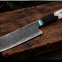 Couteau Nakiri Japonais Damas VG10 67 Couches 18 cm – Manche Octogonal Résine & Bois Stabilisé - Damasaki