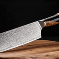 Couteau Nakiri Japonais Damas VG10 67 Couches 18 cm – Manche Résine Noire & Bois Stabilisé - Damasaki