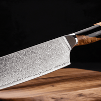 Couteau Nakiri Japonais Damas VG10 67 Couches 18 cm – Manche Résine Noire & Bois Stabilisé - Damasaki