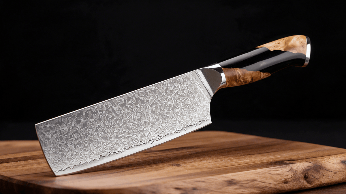 Couteau Nakiri Japonais Damas VG10 67 Couches 18 cm – Manche Résine Noire & Bois Stabilisé - Damasaki