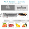 Couteau Nakiri damas 17,8 cm – résine noire et bois stabilisé
