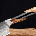 Couteau Nakiri Japonais Damas VG10 67 Couches 18 cm – Manche Résine Noire & Bois Stabilisé - Damasaki
