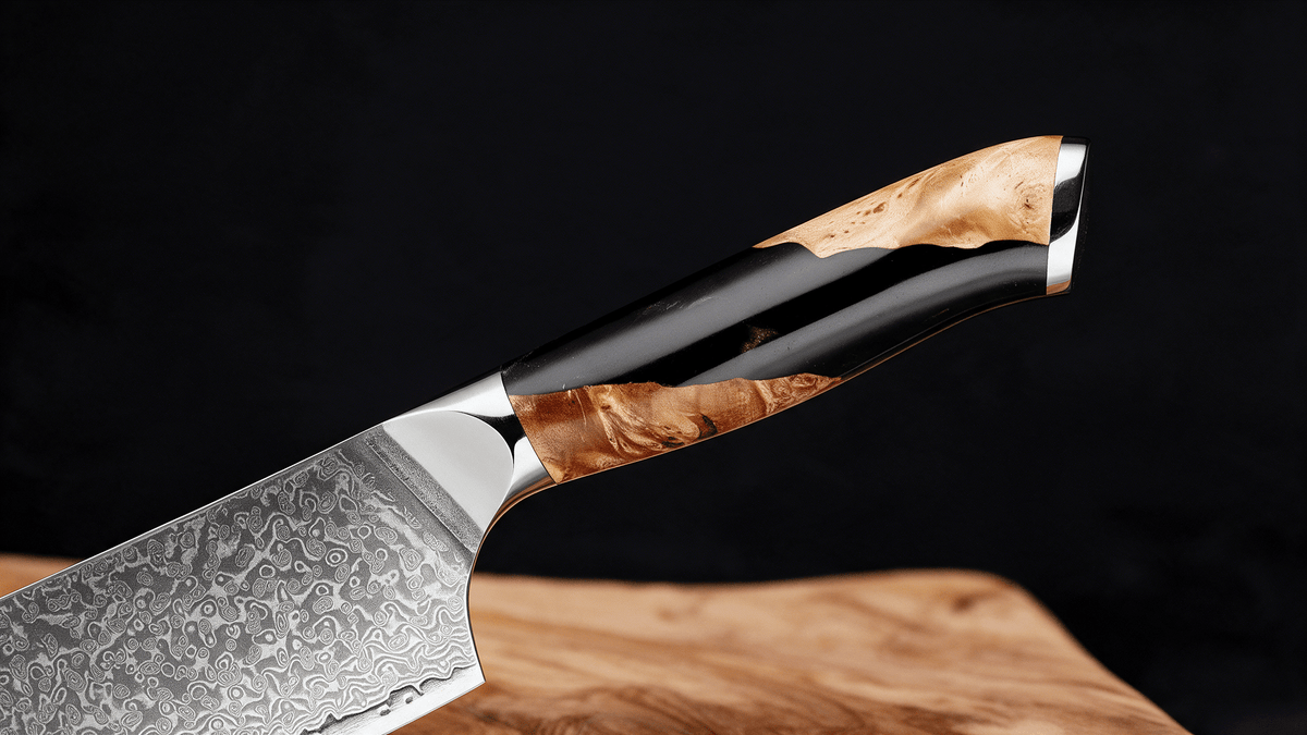 Couteau Nakiri Japonais Damas VG10 67 Couches 18 cm – Manche Résine Noire & Bois Stabilisé - Damasaki