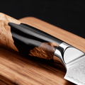Couteau Nakiri Japonais Damas VG10 67 Couches 18 cm – Manche Résine Noire & Bois Stabilisé - Damasaki