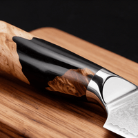 Couteau Nakiri Japonais Damas VG10 67 Couches 18 cm – Manche Résine Noire & Bois Stabilisé - Damasaki