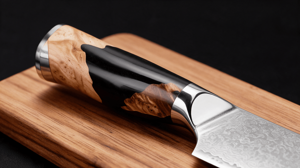 Couteau Nakiri Japonais Damas VG10 67 Couches 18 cm – Manche Résine Noire & Bois Stabilisé - Damasaki