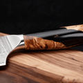 Couteau Nakiri Japonais Damas VG10 67 Couches 18 cm – Manche Résine Noire & Bois Stabilisé - Damasaki