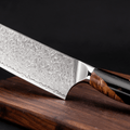 Couteau Nakiri Japonais Damas VG10 67 Couches 18 cm – Manche Résine Noire & Bois Stabilisé - Damasaki