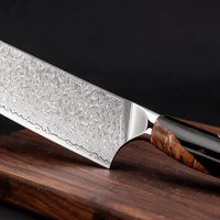 Couteau Nakiri Japonais Damas VG10 67 Couches 18 cm – Manche Résine Noire & Bois Stabilisé - Damasaki