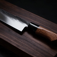 Couteau Santoku Japonais Acier Composite 3 Couches 13 cm – Manche Ébène & Buis - Damasaki