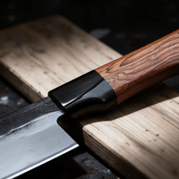 Couteau Santoku Japonais Acier Composite 3 Couches 13 cm – Manche Ébène & Buis - Damasaki