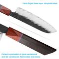 Couteau Santoku 17,8 cm – ébène et dalbergia