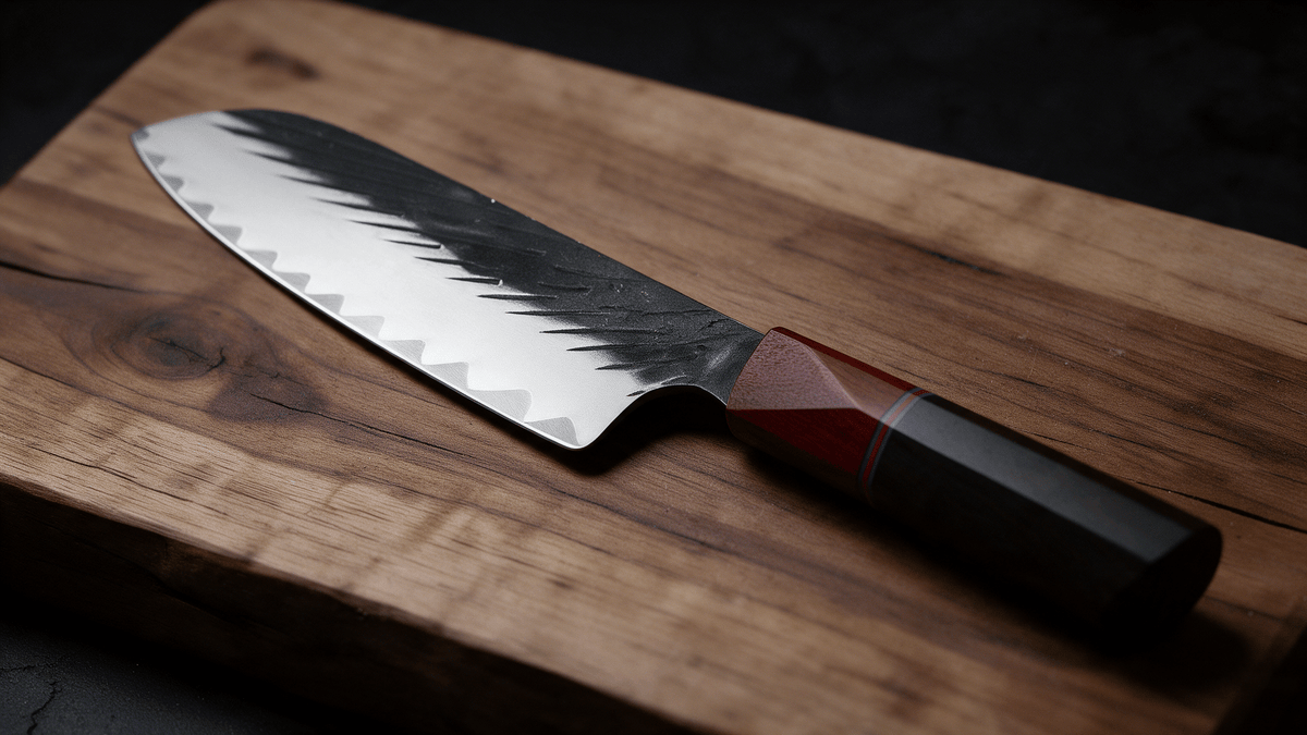 Couteau Santoku Japonais Acier Composite 3 Couches 18 cm – Manche Ébène & Dalbergia - Damasaki