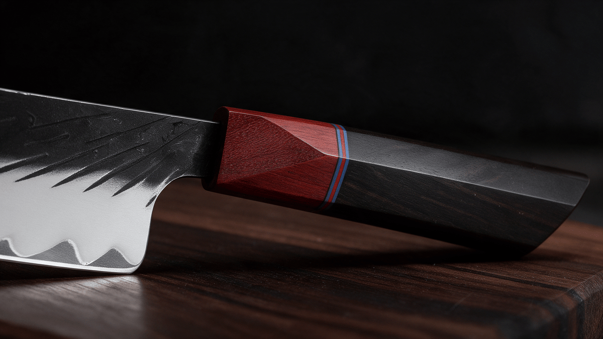 Couteau Santoku Japonais Acier Composite 3 Couches 18 cm – Manche Ébène & Dalbergia - Damasaki